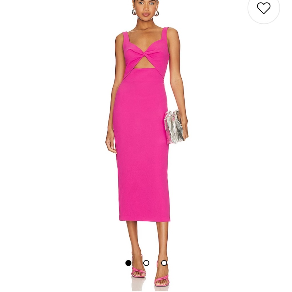 Bardot Maja Midi dress in Pop Pink
